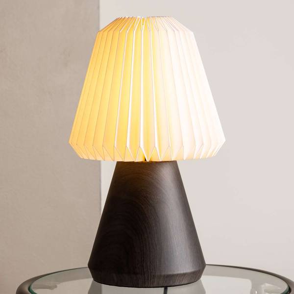 Lampada da tavolo Fjällen Carta / PVC - 1 punto luce - Simil noce