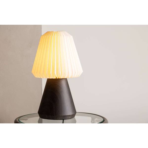 Lampada da tavolo Fjällen Carta / PVC - 1 punto luce - Simil noce