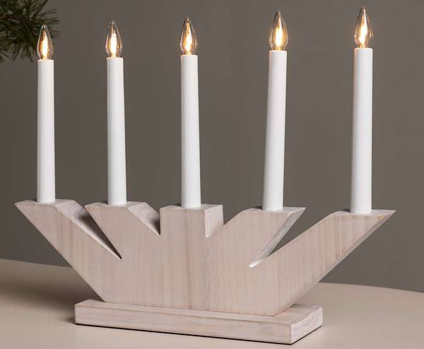 Arc lumineux Verbier Bois composite - Blanc - 5 ampoules