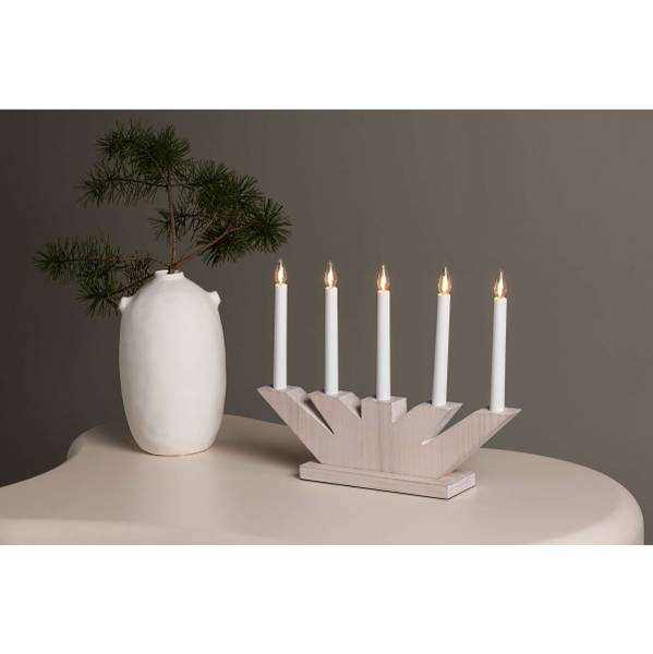 Arc lumineux Verbier Bois composite - Blanc - 5 ampoules
