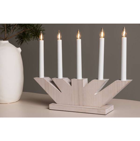 Arc lumineux Verbier Bois composite - Blanc - 5 ampoules