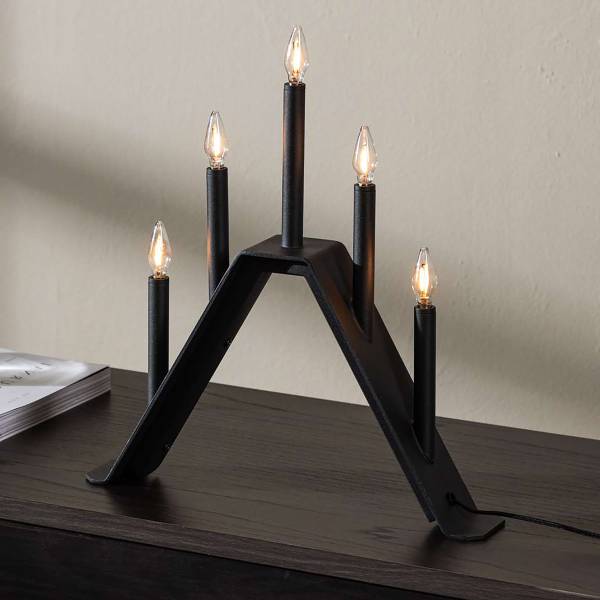 Arco luminoso Åre acciaio - Nero - Numero di lampadine necessarie: 5