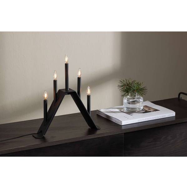 Arco luminoso Åre acciaio - Nero - Numero di lampadine necessarie: 5