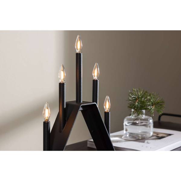 Arco luminoso Åre acciaio - Nero - Numero di lampadine necessarie: 5