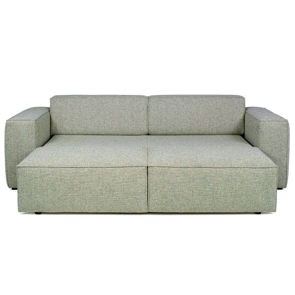 Slaapbank LORALAI Geweven stof Hevi: Beige-groen