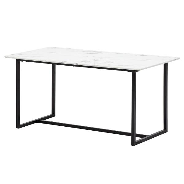 Table de salle à manger Nauno Imitation marbre blanc - 160 x 80 cm
