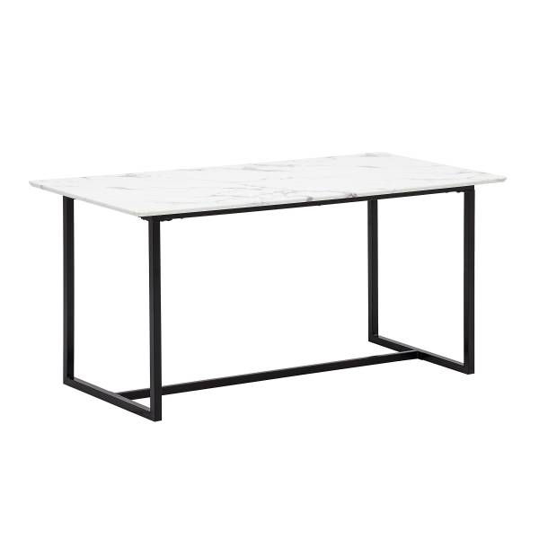 Table de salle à manger Nauno Imitation marbre blanc - 160 x 80 cm