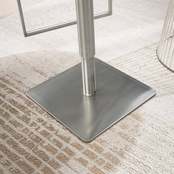 Sgabello da bar Enzau Similpelle / Acciaio inox - Nero / Argento