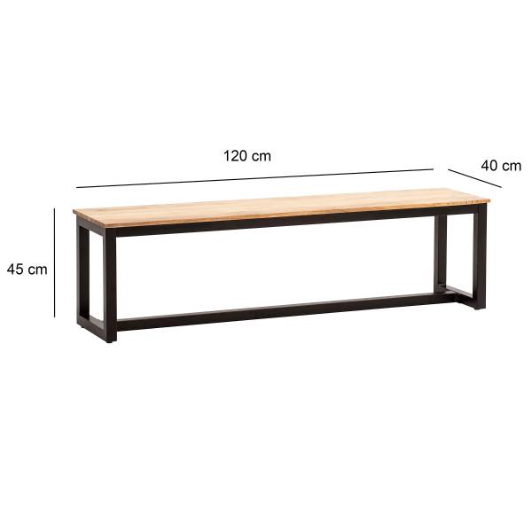 Massive Sitzbank Sadiou Breite: 120 cm