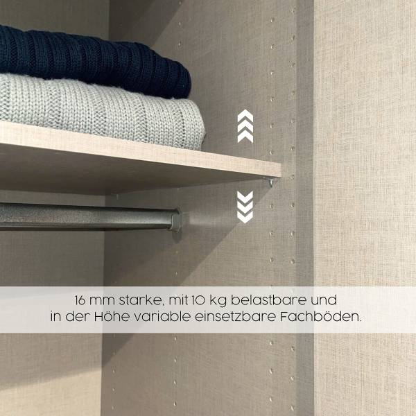 Armadio angolare Alabama specchio grigio Champagne / Effetto quercia Artisan - Larghezza: 100 cm - Alluminio