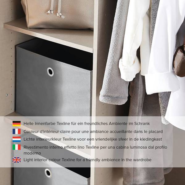 Armadio angolare Alabama specchio grigio Champagne / Effetto quercia Artisan - Larghezza: 100 cm - Alluminio