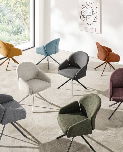 Chaises à accoudoirs pivotantes Holly Anthracite