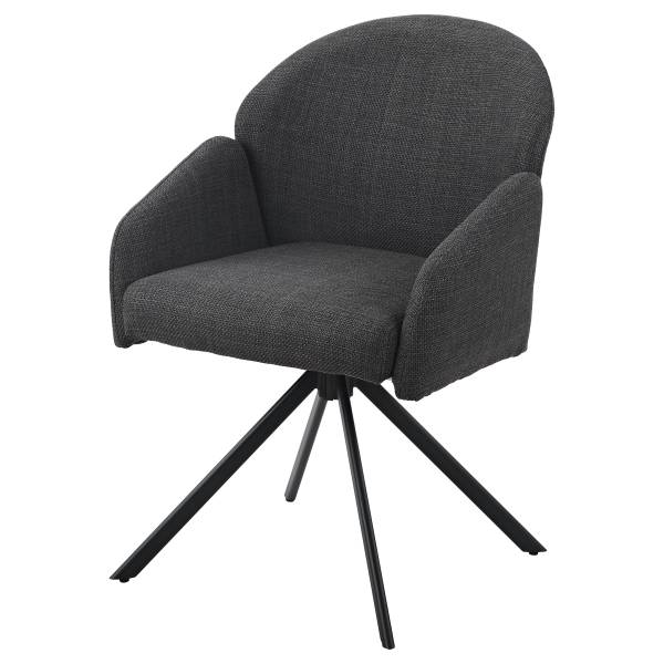 Chaises à accoudoirs pivotantes Holly Anthracite