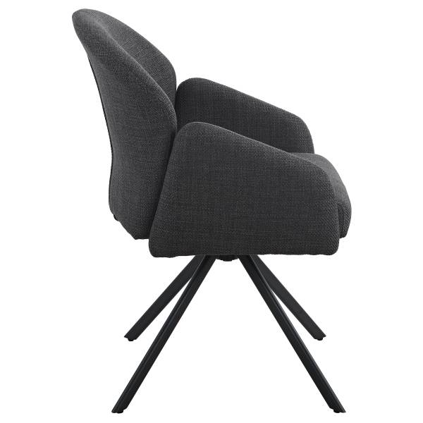 Chaises à accoudoirs pivotantes Holly Anthracite