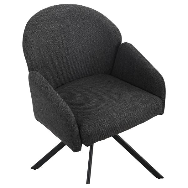 Chaises à accoudoirs pivotantes Holly Anthracite