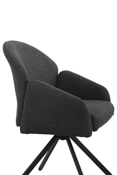 Chaises à accoudoirs pivotantes Holly Anthracite