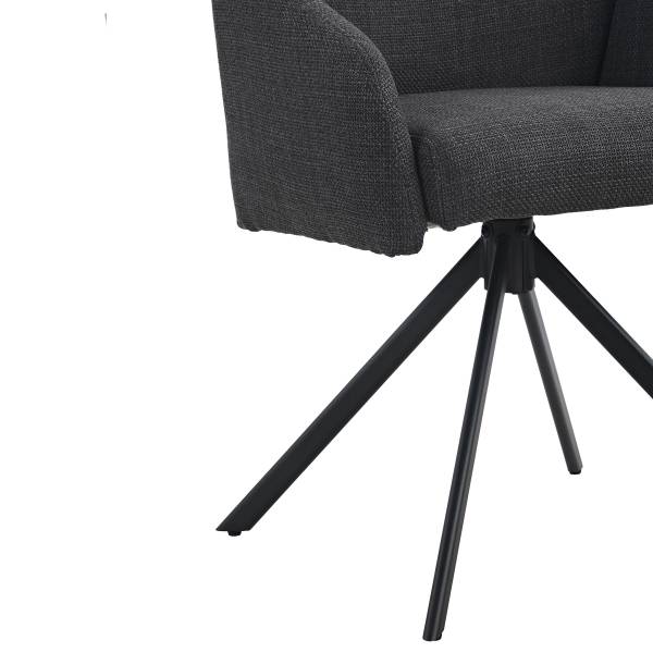Chaises à accoudoirs pivotantes Holly Anthracite