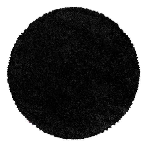 Hochflorteppich Sydney 3000 rund Mischgewebe - Schwarz - Durchmesser: 160 cm