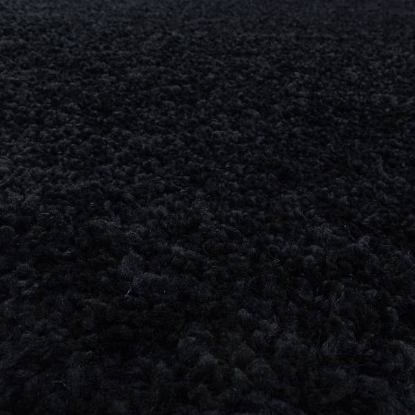 Hochflorteppich Sydney 3000 rund Mischgewebe - Schwarz - Durchmesser: 160 cm