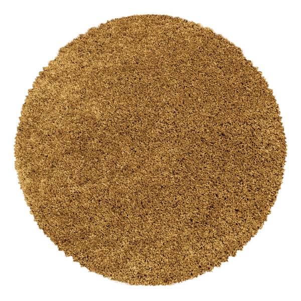 Hochflorteppich Sydney 3000 rund Mischgewebe - Gold - Durchmesser: 80 cm