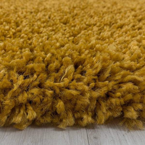 Hochflorteppich Sydney 3000 rund Mischgewebe - Gold - Durchmesser: 80 cm