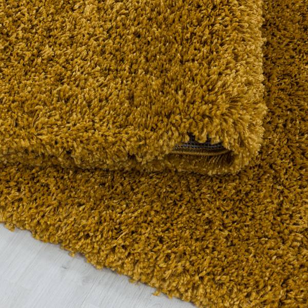 Hochflorteppich Sydney 3000 rund Mischgewebe - Gold - Durchmesser: 80 cm