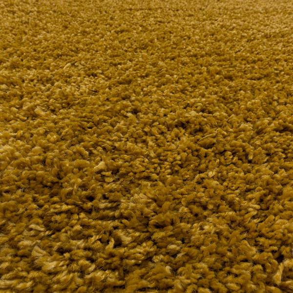 Hochflorteppich Sydney 3000 rund Mischgewebe - Gold - Durchmesser: 80 cm
