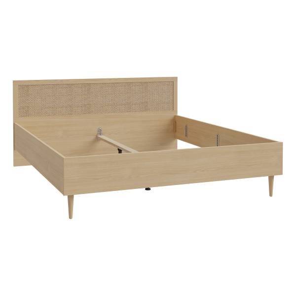Bedframe Attesala eikenhouten look/beige