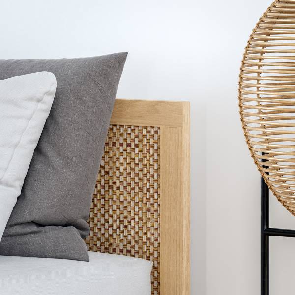 Bedframe Attesala eikenhouten look/beige