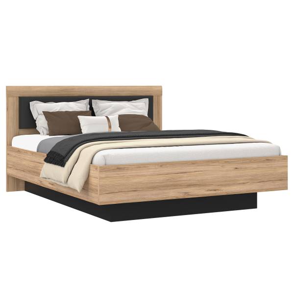 Struttura letto Franken Effetto rovere / Nero