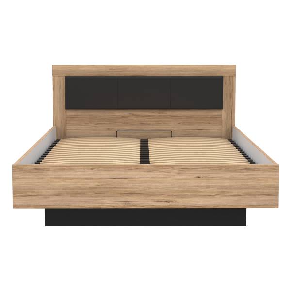 Struttura letto Franken Effetto rovere / Nero