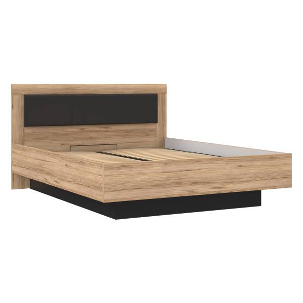Struttura letto Franken Effetto rovere / Nero