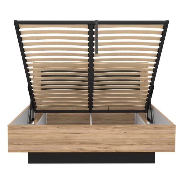 Struttura letto Franken Effetto rovere / Nero