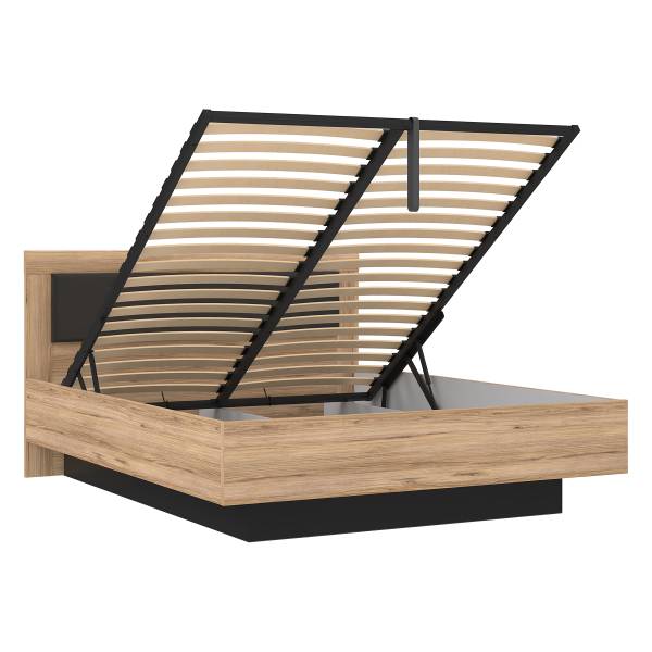 Struttura letto Franken Effetto rovere / Nero
