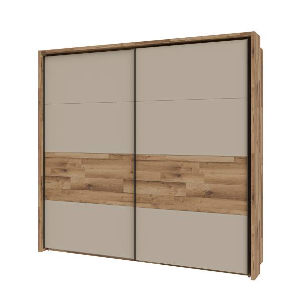 Armadio con ante scorrevoli Rye Cashmere / Effetto rovere
