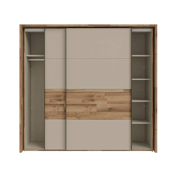 Armadio con ante scorrevoli Rye Cashmere / Effetto rovere