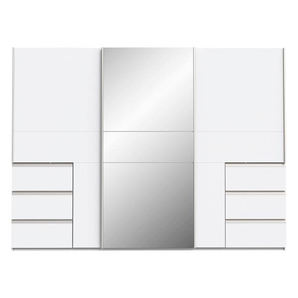 Zweefdeurkast Tover spiegel wit