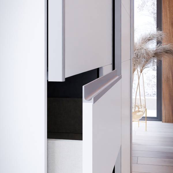 Zweefdeurkast Tover spiegel wit