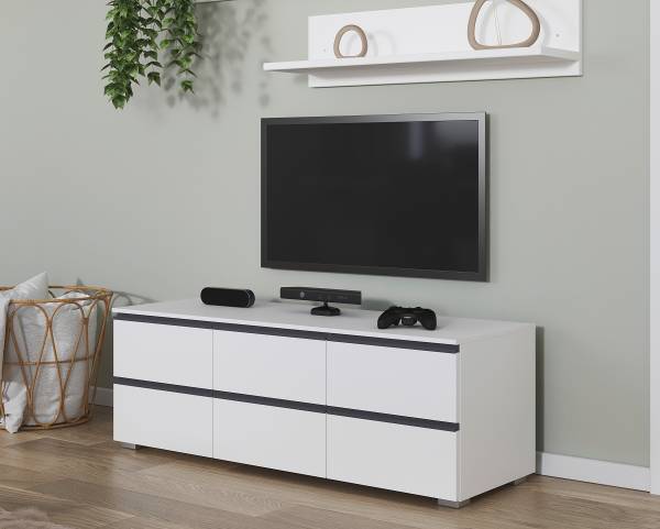 TV-Lowboard Asra Typ B Alpinweiß - Breite: 120 cm