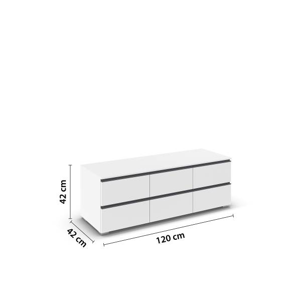 TV-Lowboard Asra Typ B Alpinweiß - Breite: 120 cm