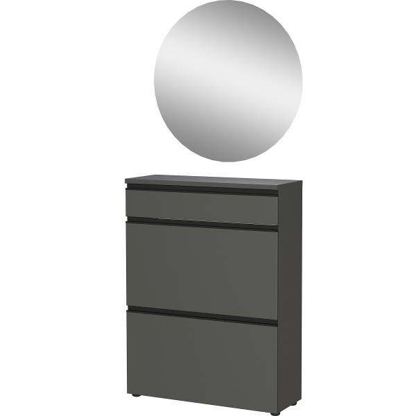 Halmeubelset Baldone 2-delig 80 cm grafietkleurig