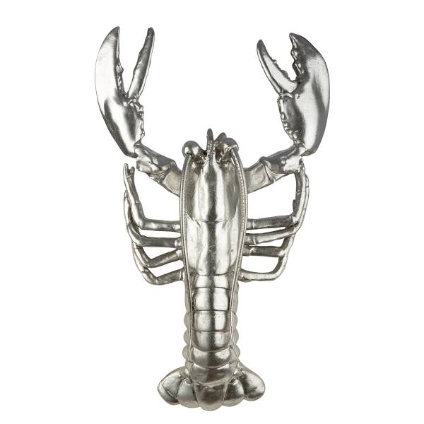 Beeldje Lobster kreeft zilver - kunsthars - 25 x 42 x 9 cm
