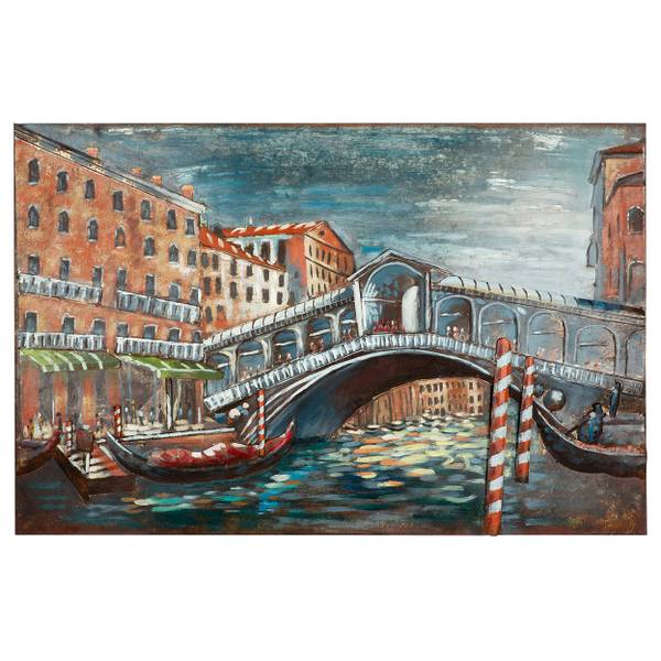 Quadro Ponte di Rialto Multicolore - Ferro - 120 x 80 x 4 cm