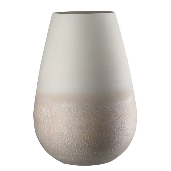 Vaas Echo rond beige - ijzer - 23 x 33 x 23 cm