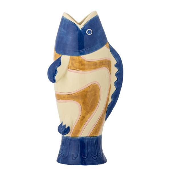 Vaas Irving blauw - steengoed - 8 x 22 x 11 cm