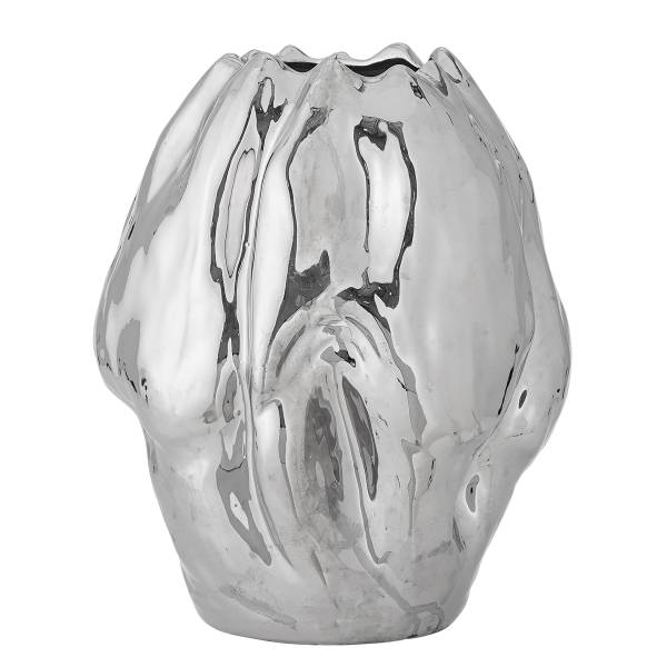 Vase Bobby Steingut - Silber