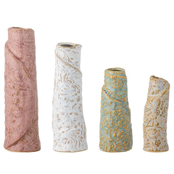 Vase Temple 4-teilig Steingut - Braun