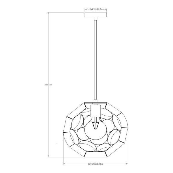 Pendelleuchte Hannelore Eisen - Gold - Durchmesser: 30 cm