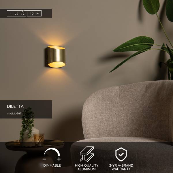 Wandleuchte Diletta Aluminium - Gold