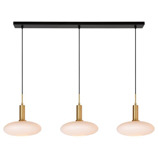 Pendelleuchte Singala Typ B Opalglas - Schwarz / Gold